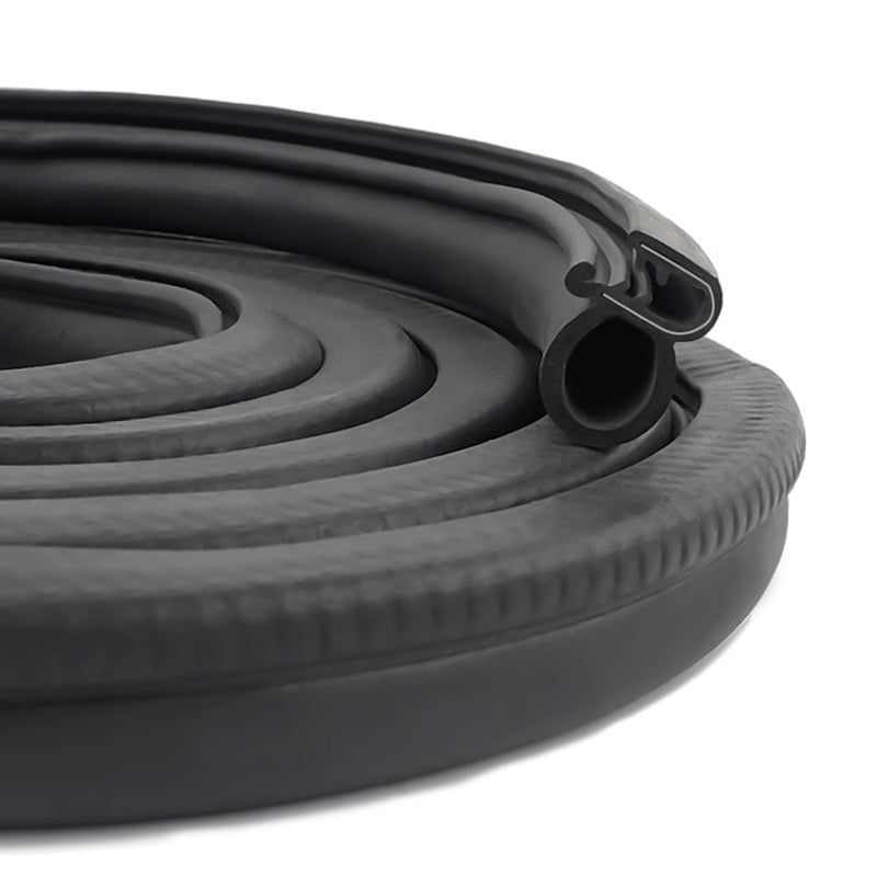 Salior 10Ft Car Door Seal Strip U-Shaped Automotive Weather Stripping Rubber Seal Strip with Metal Clips Universal Push-in Car Door Edge Guards Fits Car Truck Boat RV Home (10Ft) - Image 1